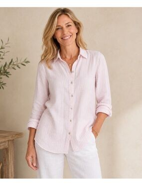 J Jill Love Linen Stripe Button Down